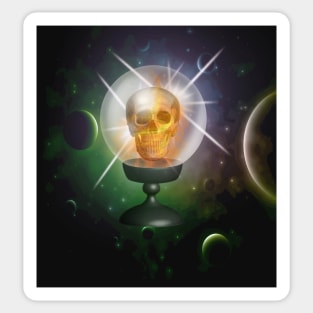 Burning Skull - Crystal Ball - Halloween Sticker